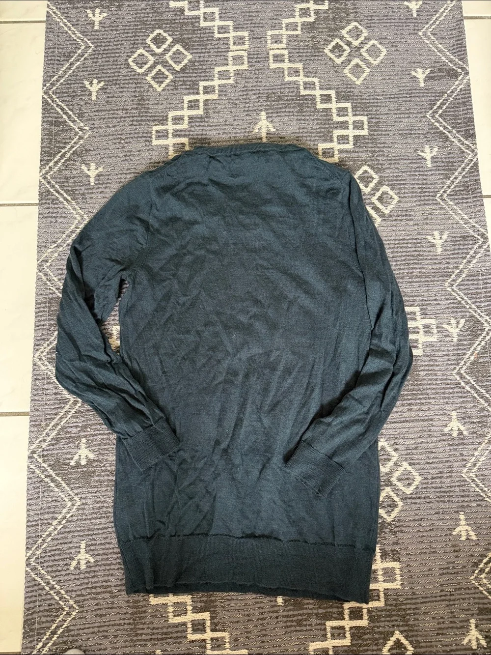 J.Crew Merino Wool Ribbed Detail Sweater Top 3/4 Sleeve